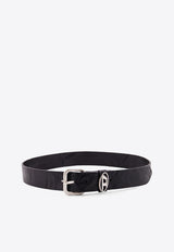 Diesel B-1DR Oval D Loop Wrinkled Leather Belt Black X10314PS681_T8013