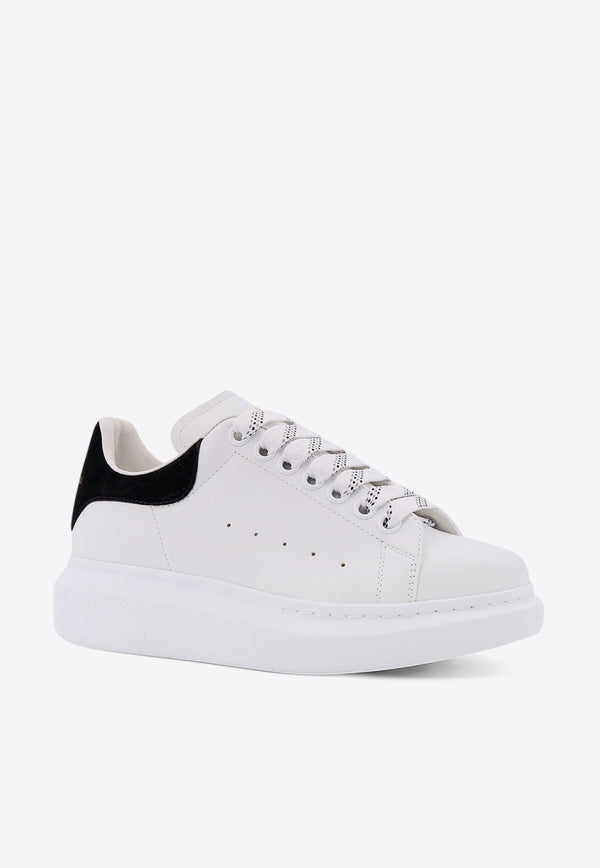 Alexander McQueen Oversized Leather Low-Top Sneakers Black 553770WIEF1_9061