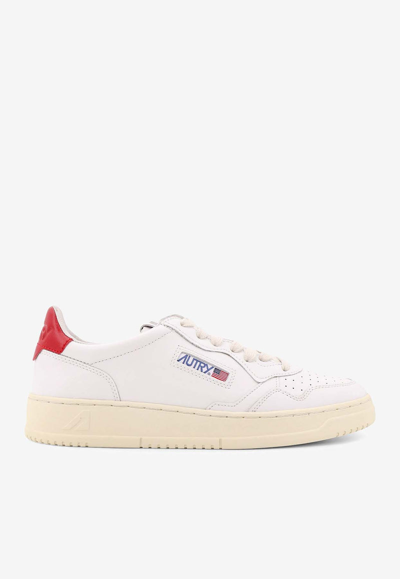 Autry Medalist Leather Sneakers White AULMLL21_RED