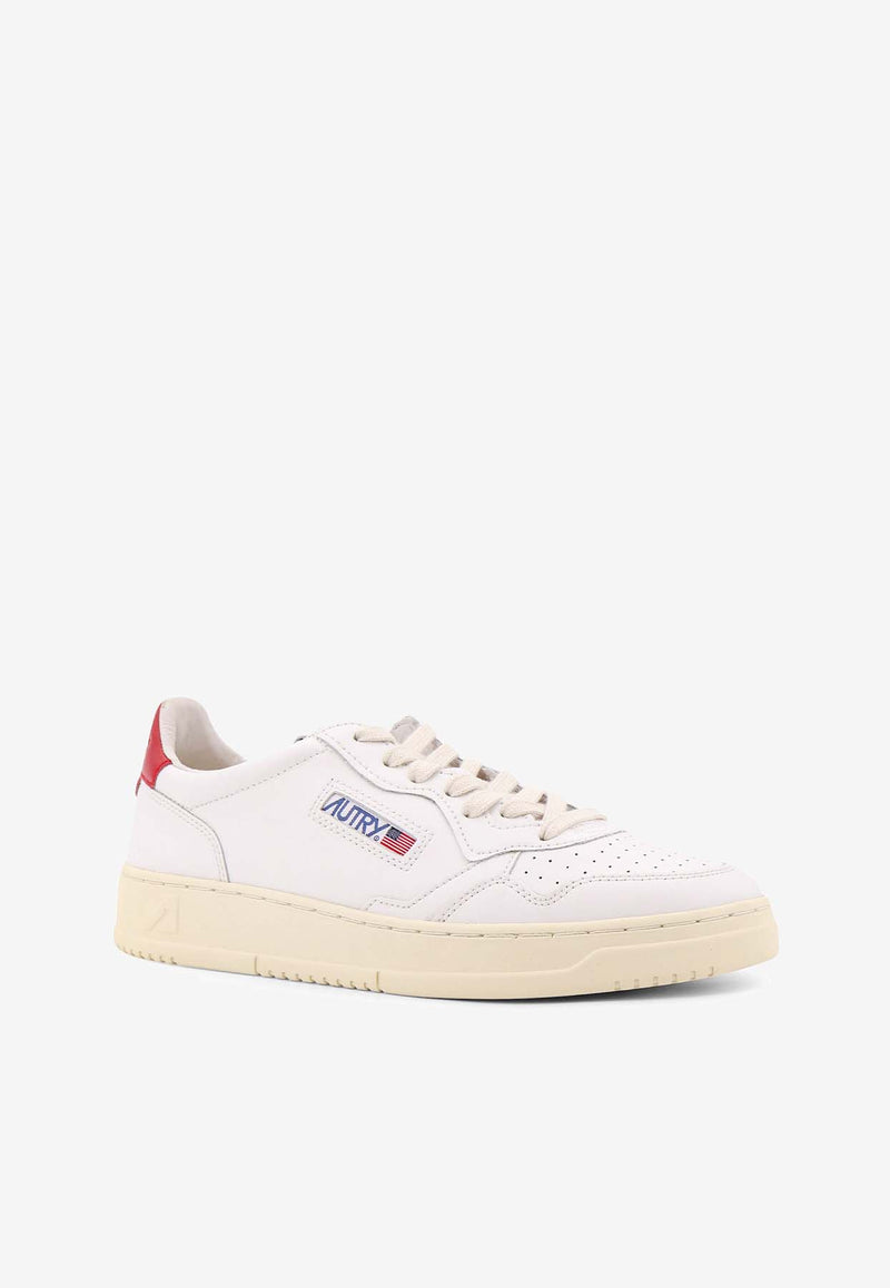 Autry Medalist Leather Sneakers White AULMLL21_RED