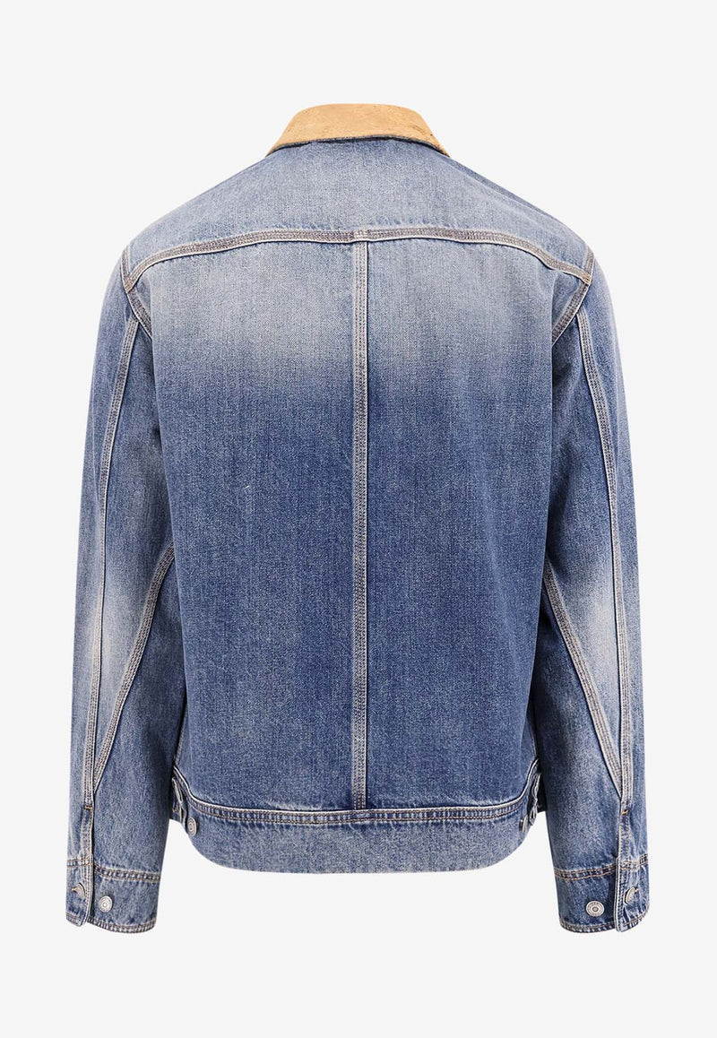 Alexander McQueen Washed Zip-Up Denim Jacket Blue 809777QTACM_0439