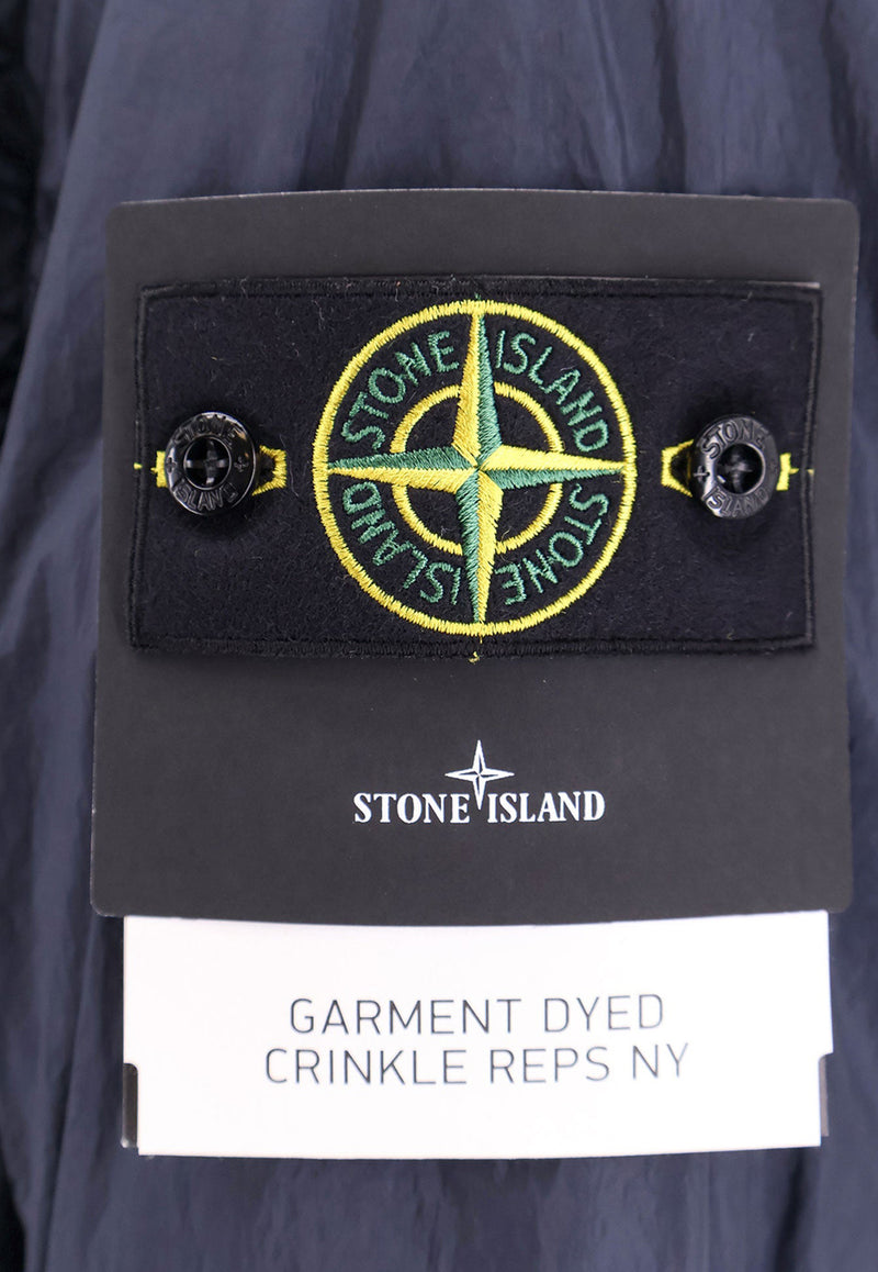 Stone Island Logo Patch Garment Dyed Jacket Blue K1S154100092S0A23_V0020