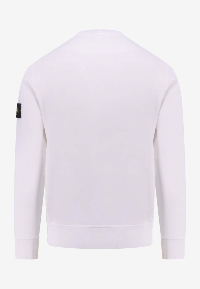 Stone Island Compass Patch Crewneck Sweatshirt White K1S156100044S0051_V0001