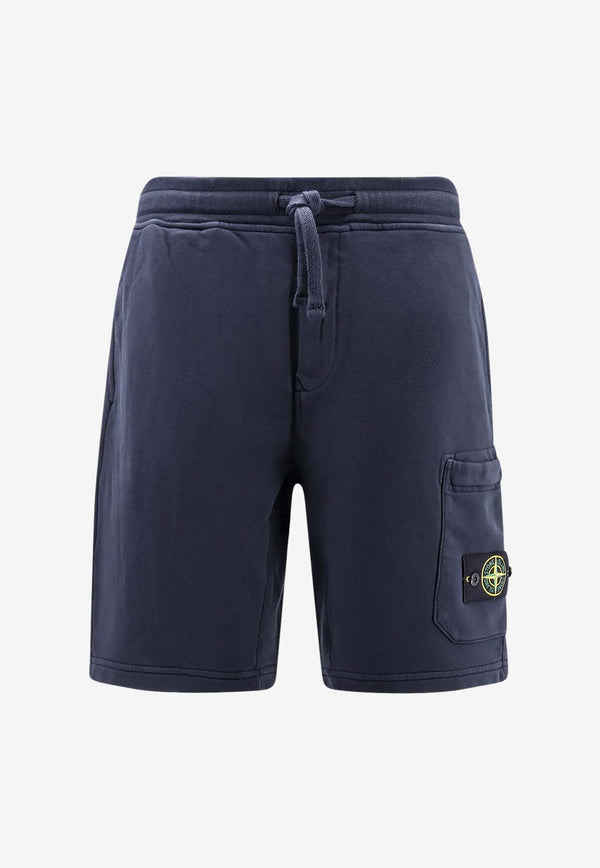 Stone Island Logo Patch Bermuda Shorts Blue K1S156200012S0051_V0020