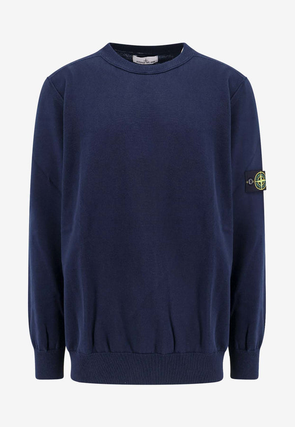 Stone Island Compass Patch Crewneck Sweater Blue K1S155100053S00B2_V0020