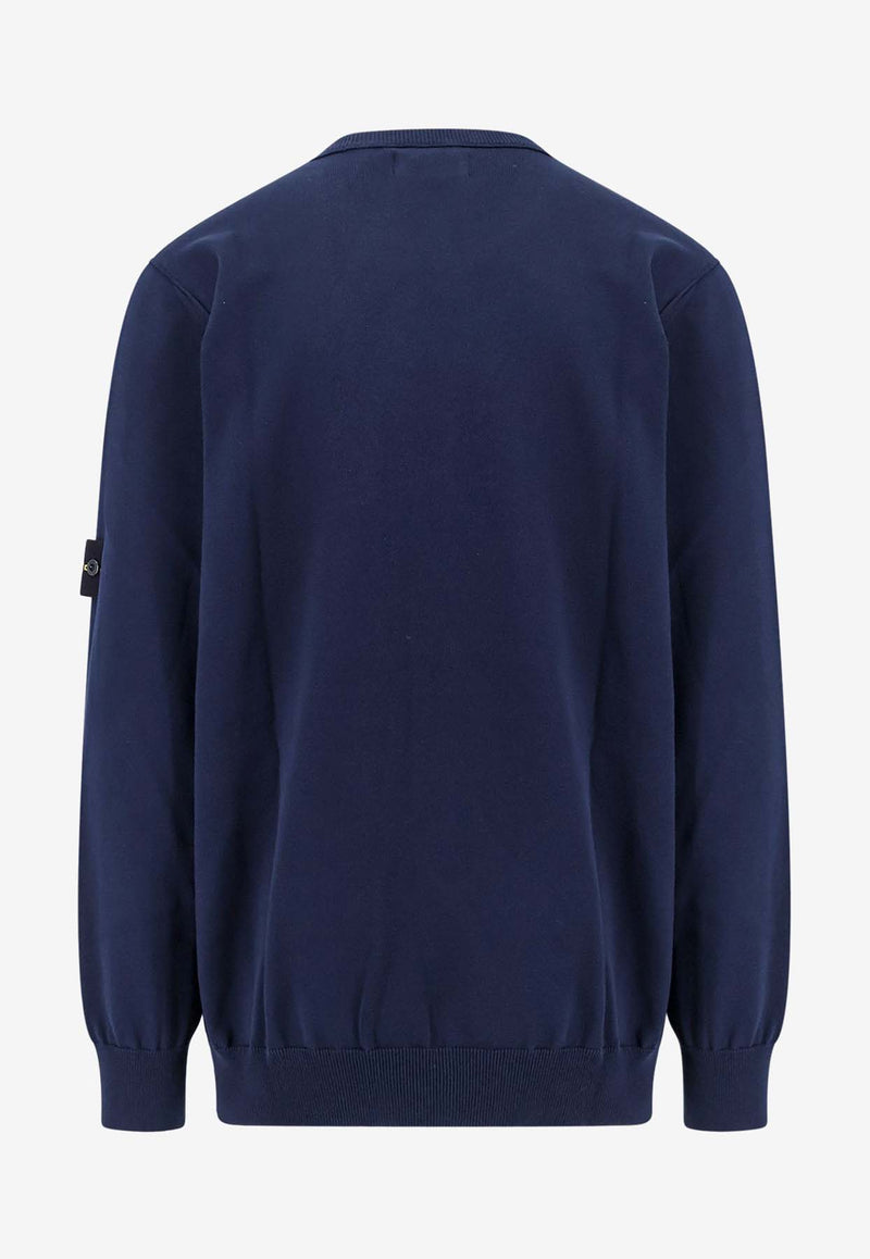 Stone Island Compass Patch Crewneck Sweater Blue K1S155100053S00B2_V0020