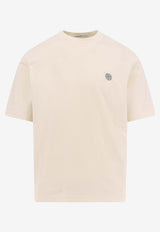 Stone Island Logo Patch Crewneck T-shirt Cream K1S152100034S0115_V0093