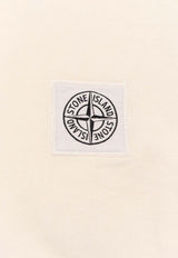 Stone Island Logo Patch Crewneck T-shirt Cream K1S152100034S0115_V0093