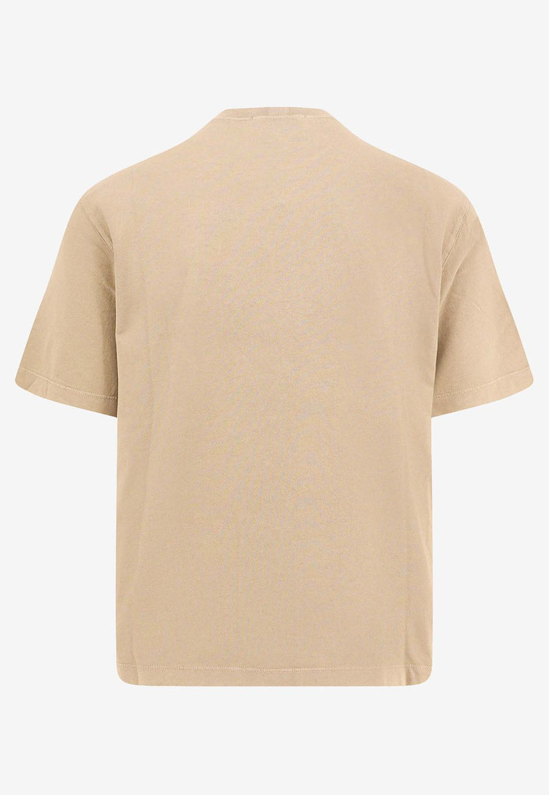 Stone Island Logo Patch Crewneck T-shirt Beige K1S152100034S0115_V0094