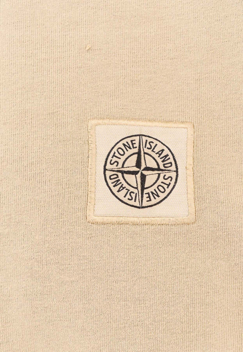 Stone Island Logo Patch Crewneck T-shirt Beige K1S152100034S0115_V0094