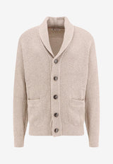 Brunello Cucinelli Shawl-Collar Buttoned Cardigan Beige MNI708606_C2438