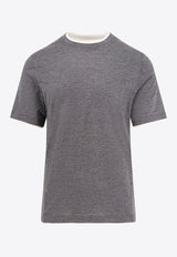 Brunello Cucinelli Basic Silk-Blend T-shirt Gray MD8217427_CWD40