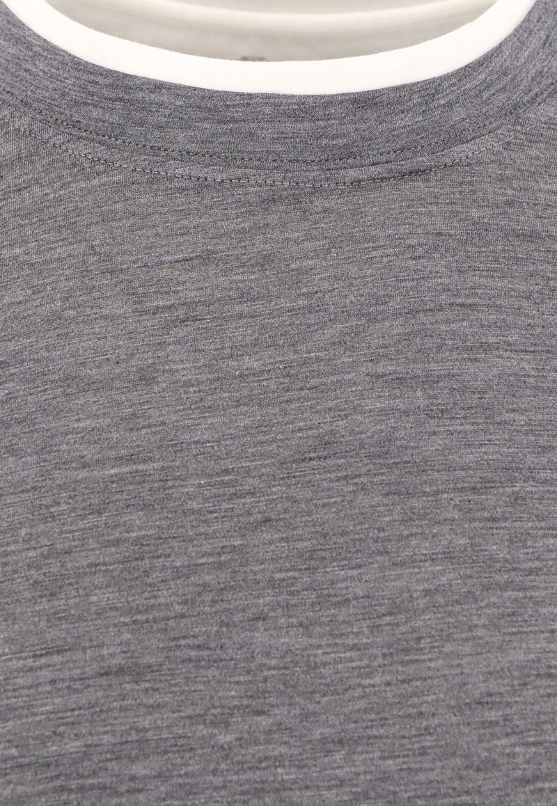 Brunello Cucinelli Basic Silk-Blend T-shirt Gray MD8217427_CWD40