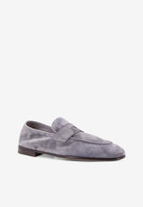 Brunello Cucinelli Suede Penny Loafers Gray MZUCAHG730_C2765