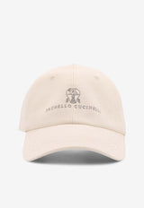 Brunello Cucinelli Logo Embroidered Baseball Cap White M277P9850_C6094