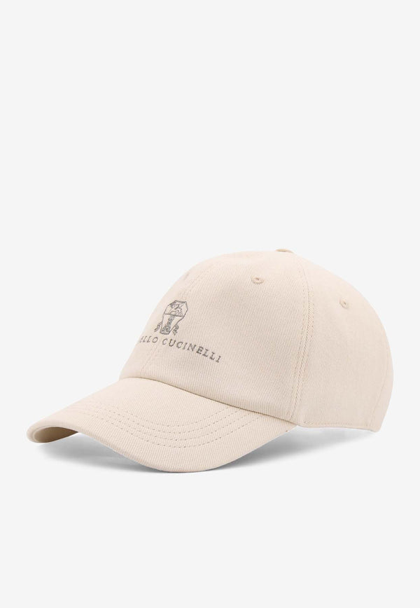 Brunello Cucinelli Logo Embroidered Baseball Cap White M277P9850_C6094