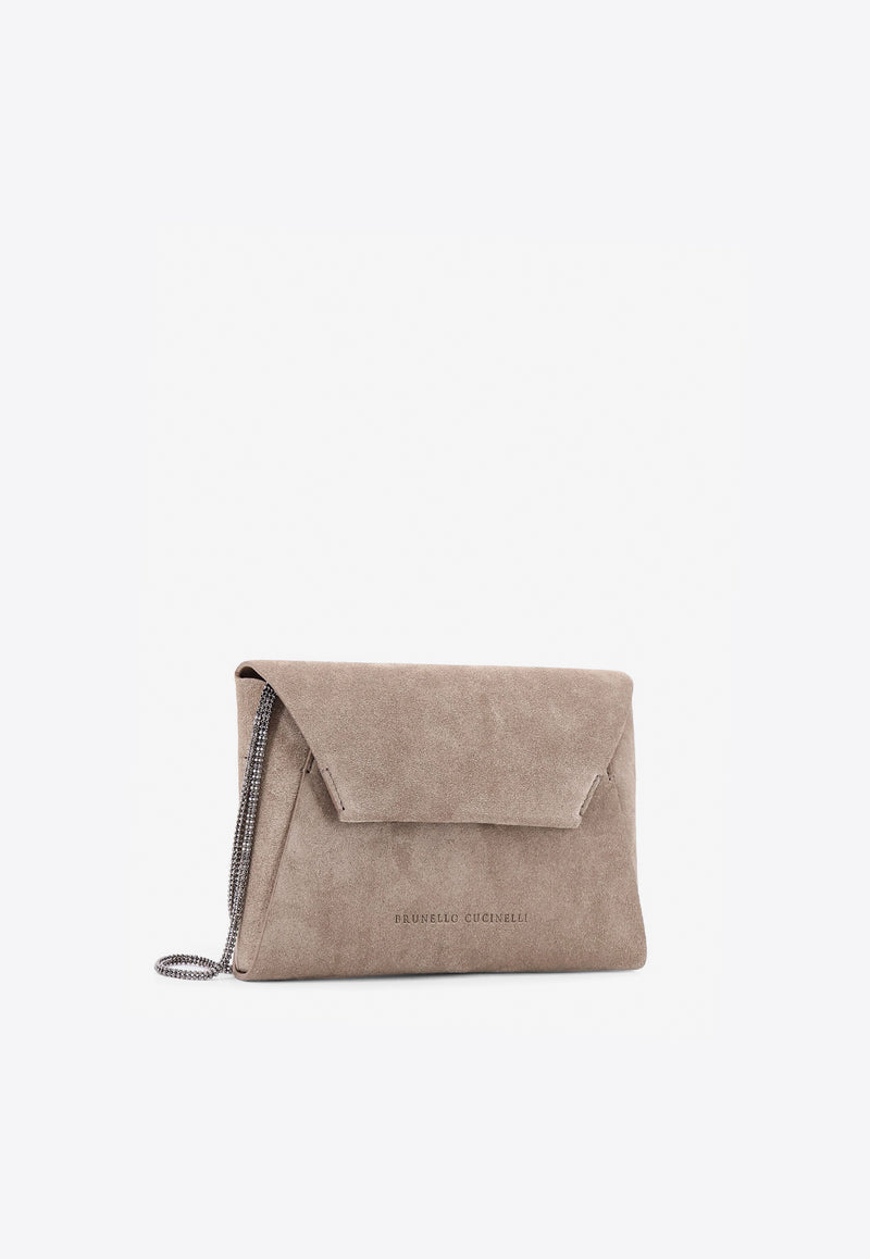 Brunello Cucinelli Suede Envelope Clutch Bag Beige MWDLD2722_C5859