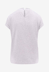 Brunello Cucinelli Monili Embellished Crewneck T-shirt Gray M0T18BD200_C8003