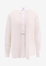 Brunello Cucinelli Semi-Sheer Long-Sleeved Shirt White MH911RA905_C100