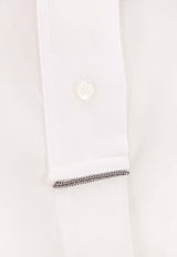 Brunello Cucinelli Semi-Sheer Long-Sleeved Shirt White MH911RA905_C100