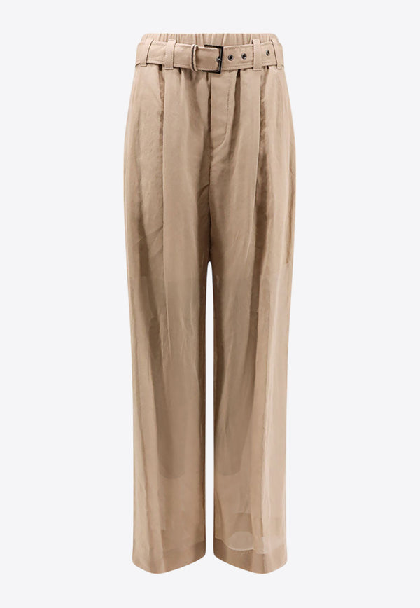 Brunello Cucinelli Belted Wide-Leg Pants Beige MH911P8862_C8690