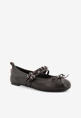 PINKO Gioia Leather Ballet Flats Black SD0297P003_Z99