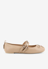 PINKO Gioia Leather Ballet Flats Beige SD0297P003_I35