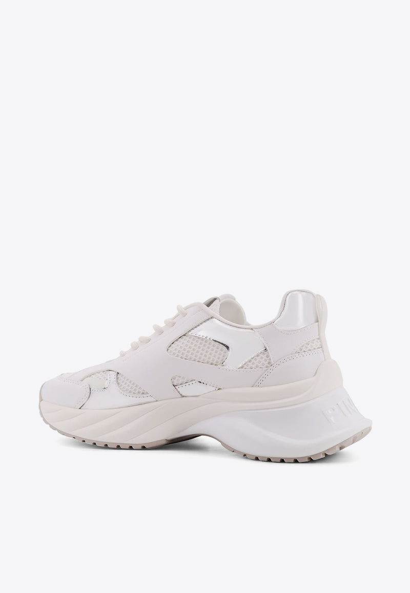 PINKO Ariel Leather and Mesh Sneakers White SS0067E022_ZI6