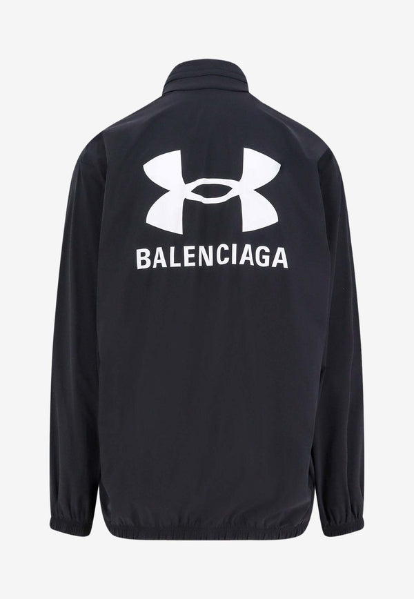 Balenciaga X Under Armour Logo Print Windbreaker Jacket Black 814127TQO35_1000