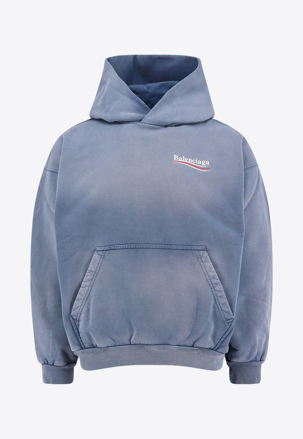 Balenciaga Political Campaign Hooded Sweatshirt Blue 767877TRVB1_9798