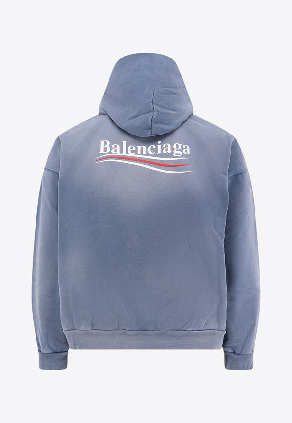 Balenciaga Political Campaign Hooded Sweatshirt Blue 767877TRVB1_9798