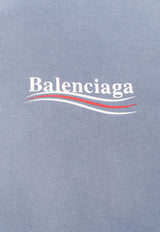 Balenciaga Political Campaign Hooded Sweatshirt Blue 767877TRVB1_9798