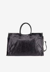 Balenciaga Le City Leather Shoulder Bag Black 8103642ABEK_1000