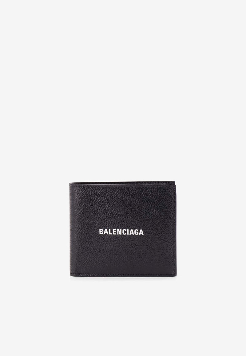 Balenciaga Logo Print Leather Wallet Black 5945491IZI3_1090