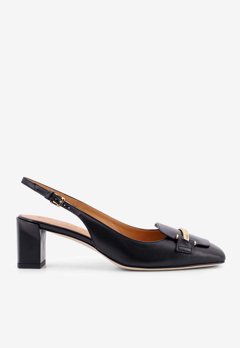 Tod
s 50 Calf Leather Slingback Pumps Black XXW63L0JE10SMX_B999