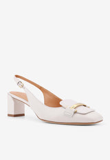 Tod
s 50 Calf Leather Slingback Pumps White XXW63L0JE10SMX_B015