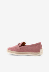 Tod
s Double T-ring Suede Loafers Pink XXW92K0HZ00D8W_L805