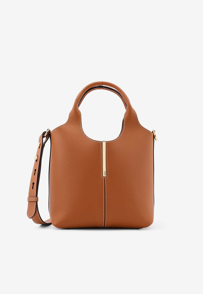 Tod
s Mini Tote Bag in Calf Leather Brown XBWEBRF0100UBL_2L83