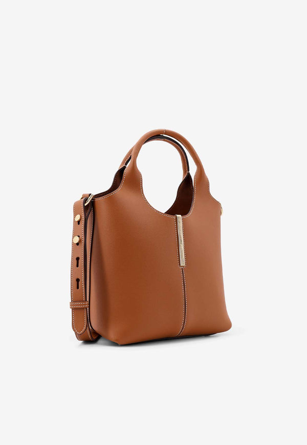 Tod
s Mini Tote Bag in Calf Leather Brown XBWEBRF0100UBL_2L83