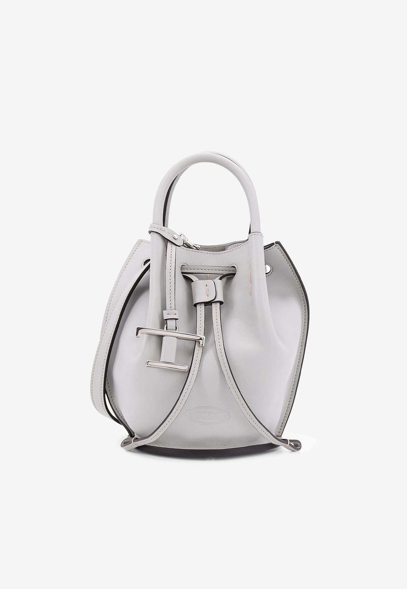 Tod
s Mini Buz Leather Bucket Bag Gray XBWBUZK0100UPP_B215