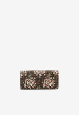 Fendi Continental Floral Chain Clutch Brown 8M0365AURF_F174H