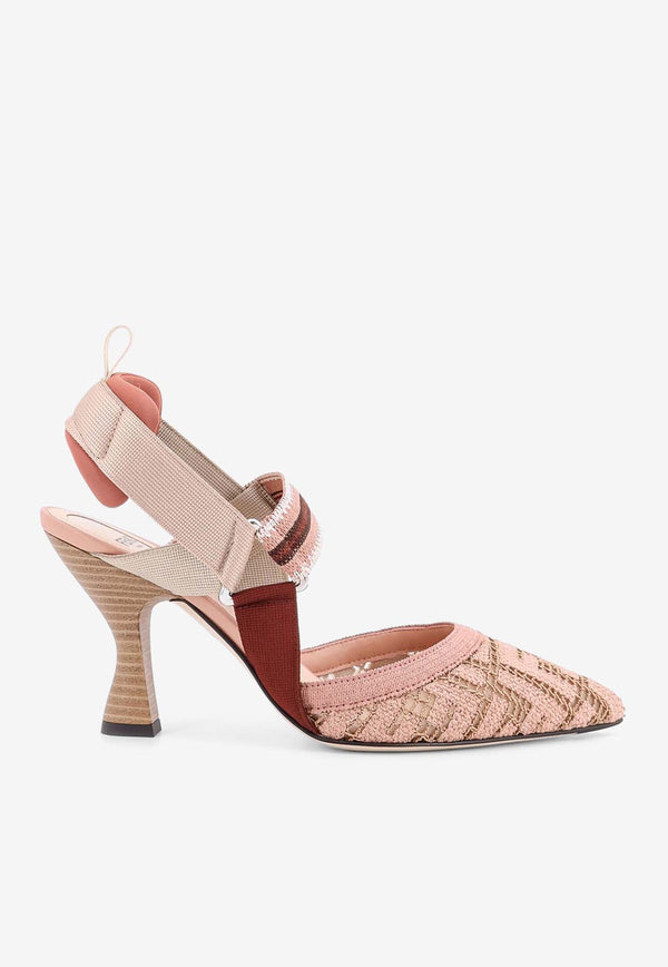 Fendi Colibri 85 Slingback Pumps Pink 8J8669ASB4_F1ST1