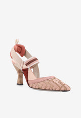 Fendi Colibri 85 Slingback Pumps Pink 8J8669ASB4_F1ST1