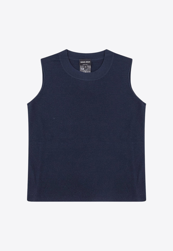 Giorgio Armani Ribbed Crewneck Tank Top Blue 8NAH30AM05Z_0922