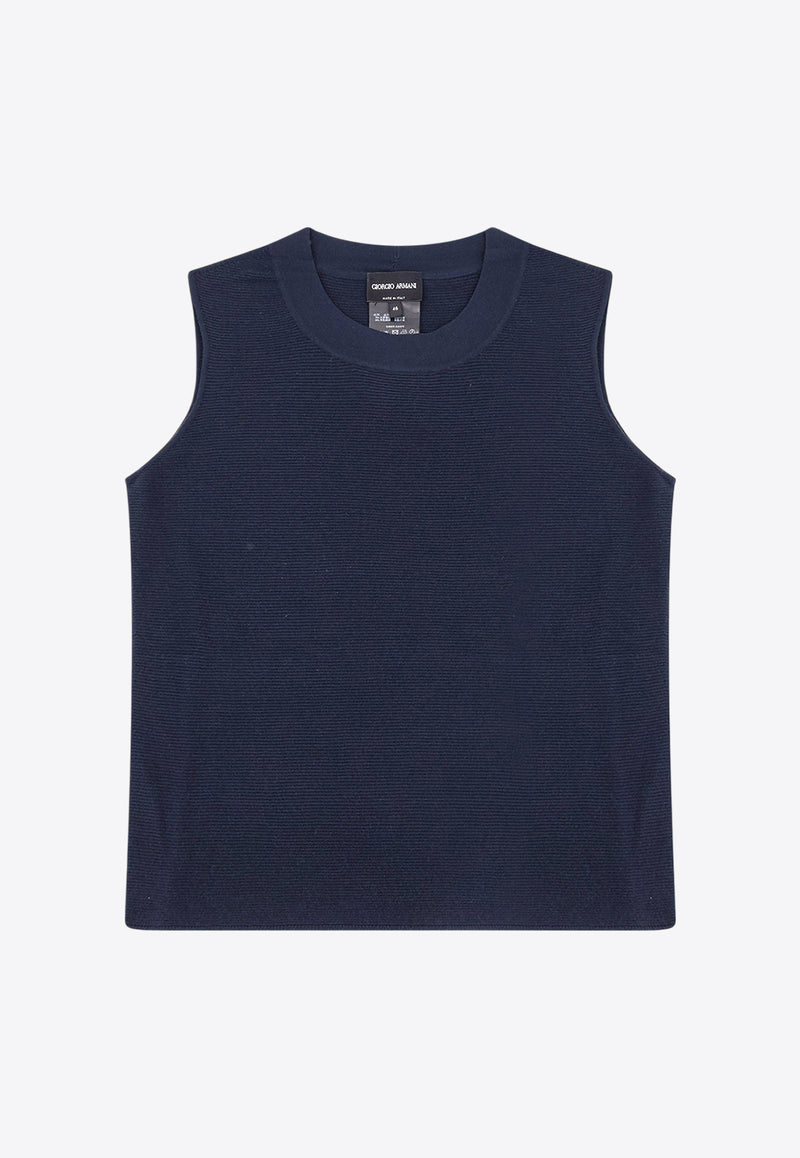 Giorgio Armani Ribbed Crewneck Tank Top Blue 8NAH30AM05Z_0922