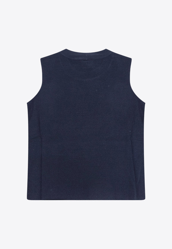 Giorgio Armani Ribbed Crewneck Tank Top Blue 8NAH30AM05Z_0922