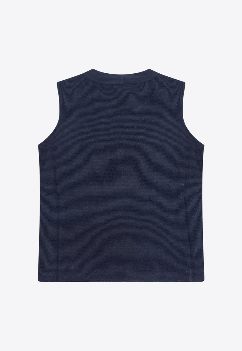 Giorgio Armani Ribbed Crewneck Tank Top Blue 8NAH30AM05Z_0922