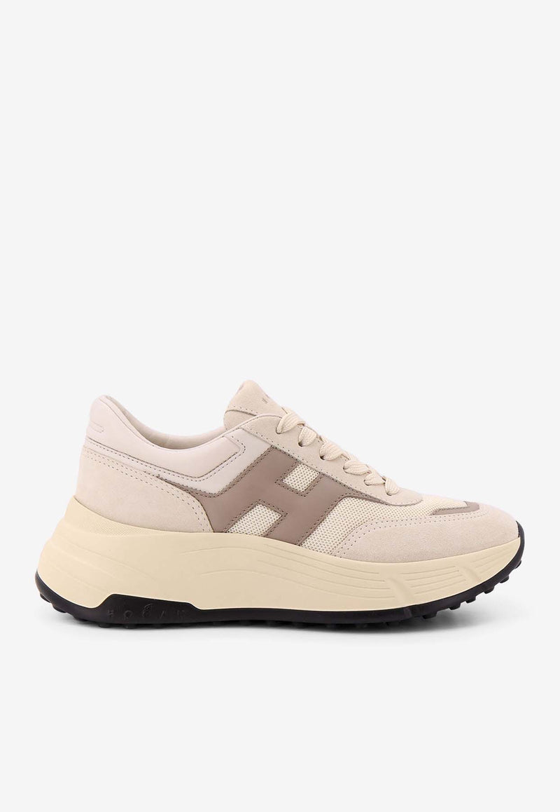 Hogan H669 Mesh and Suede Sneakers Beige HXW6690FR30U6X_680K