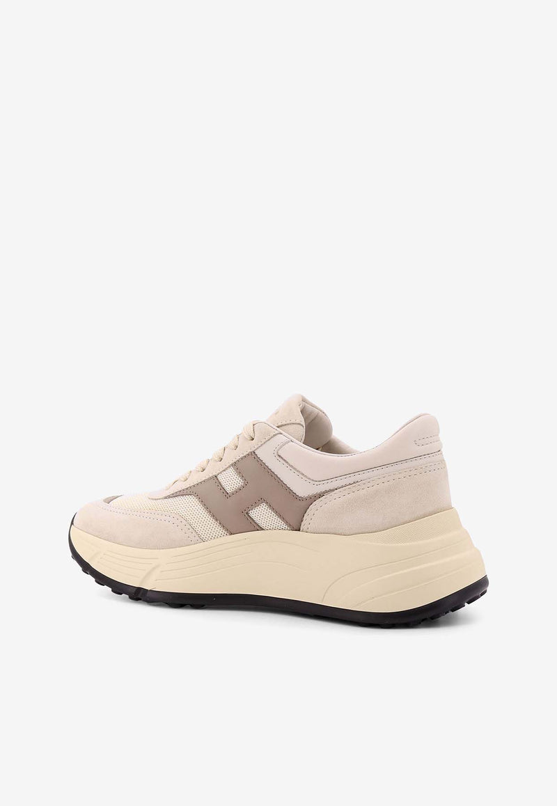 Hogan H669 Mesh and Suede Sneakers Beige HXW6690FR30U6X_680K