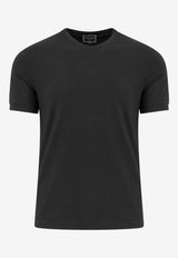 Giorgio Armani V-neck Solid T-shirt Black 8NST63SJP4Z_UC99